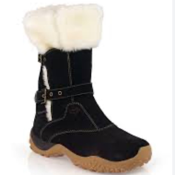 salomon Shoes - Salomon Women Lhasa Black Suede Fur Winter Snow Boots